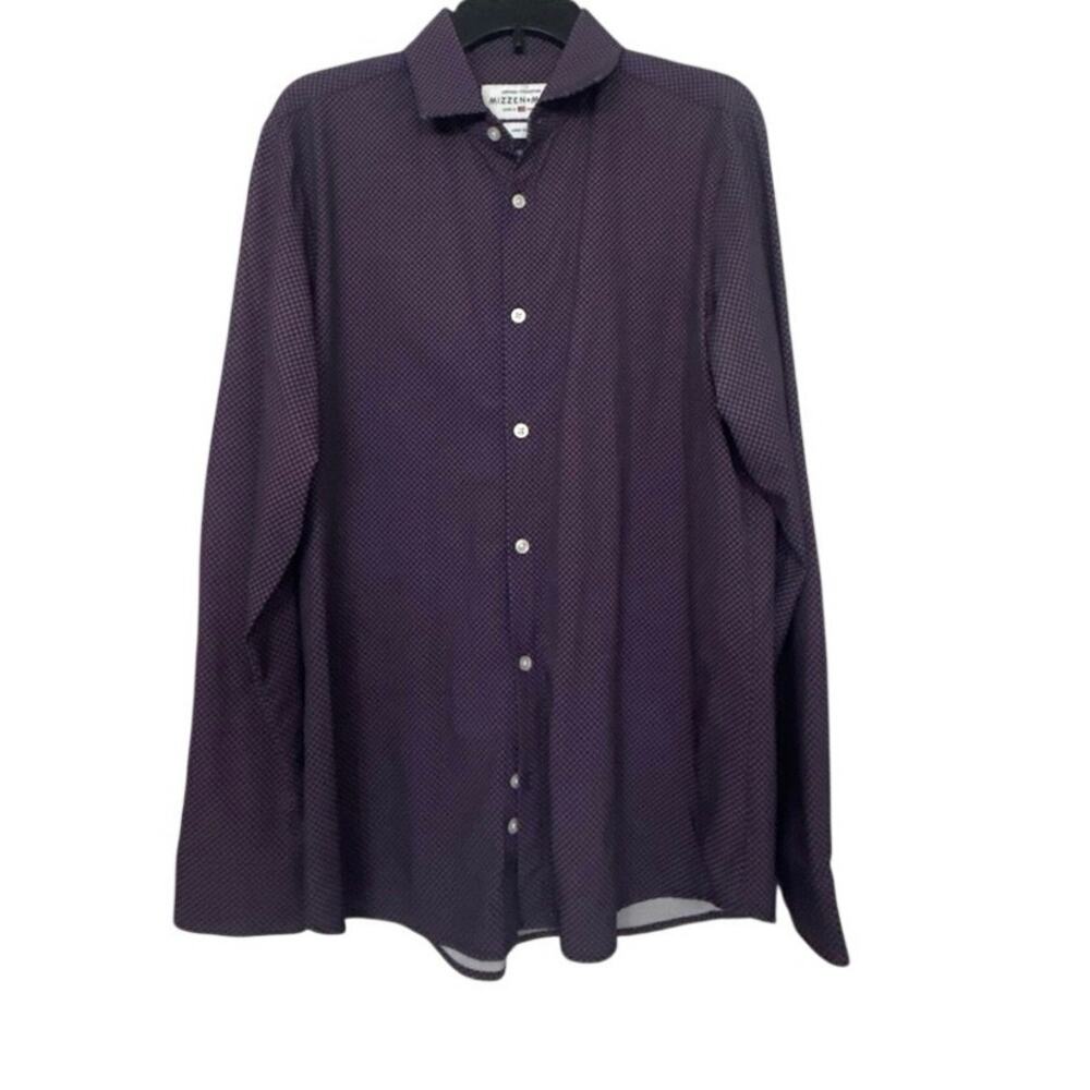 Mizzen+Main Leeward Collection Trim Fit Performance Long Sleeve Shirt L Purple